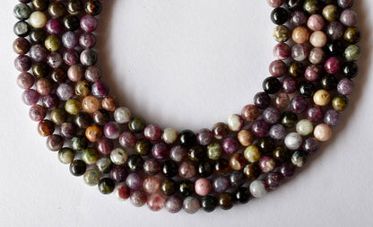Watermelon Tourmaline Beads, Natural Round Crystal Beads 4mm to 10mm  DestGlow