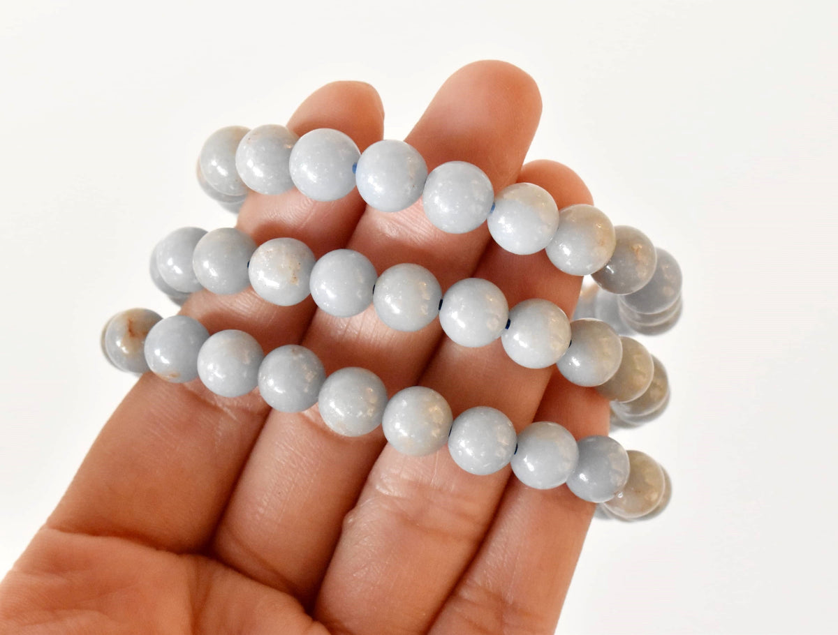 Angelite Bracelet (Expanded Awareness, Calming And Patience)  DestGlow