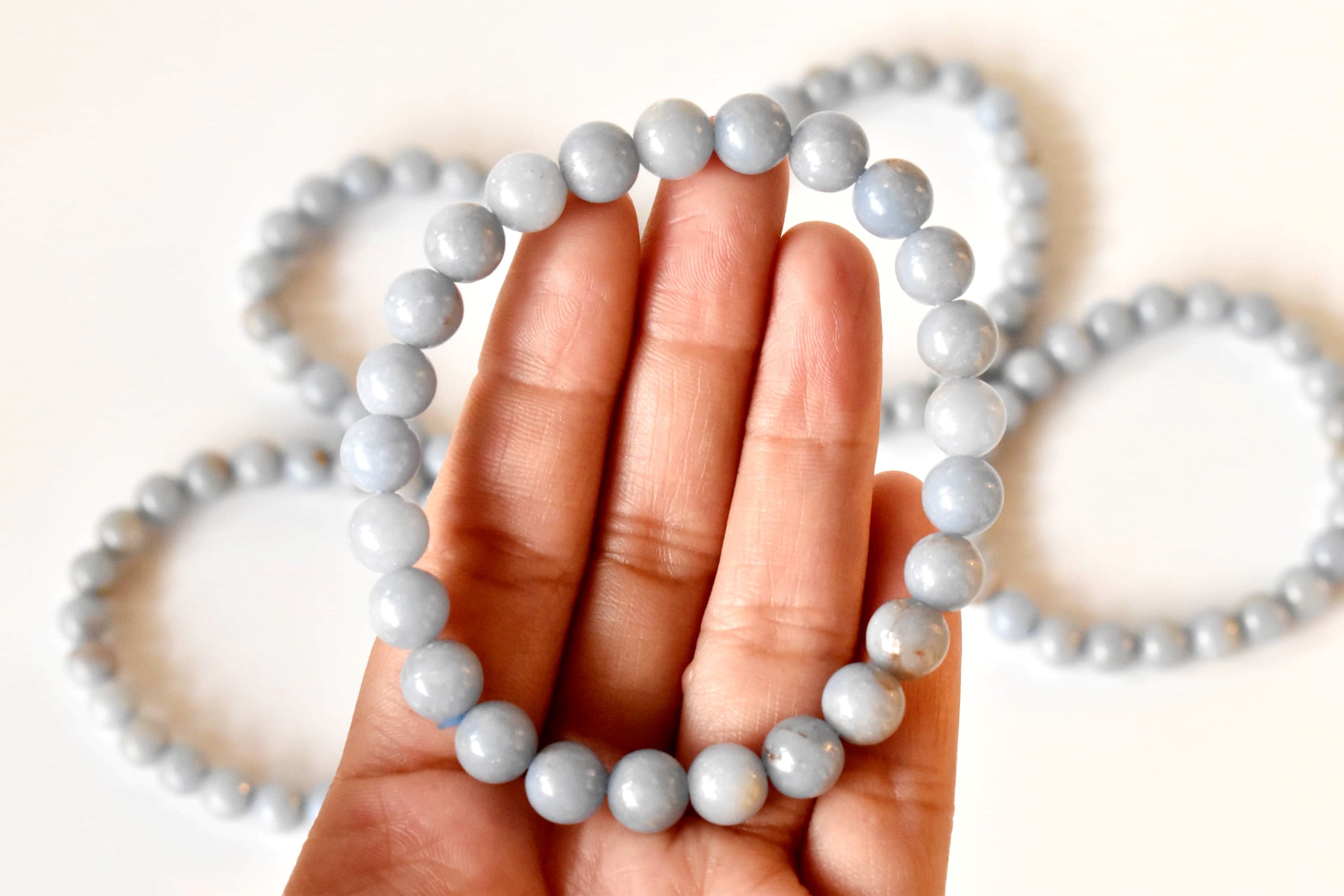 Angelite Bracelet (Expanded Awareness, Calming And Patience)  DestGlow