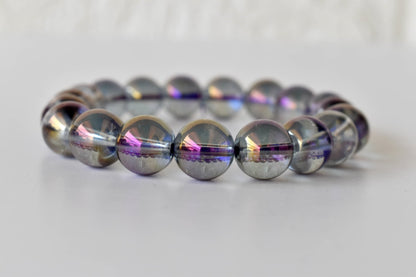 Aura Quartz Amethyst Bracelet(Intuition and Self- Healing).  DestGlow