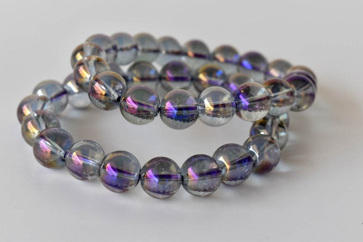 Aura Quartz Amethyst Bracelet(Intuition and Self- Healing).  DestGlow