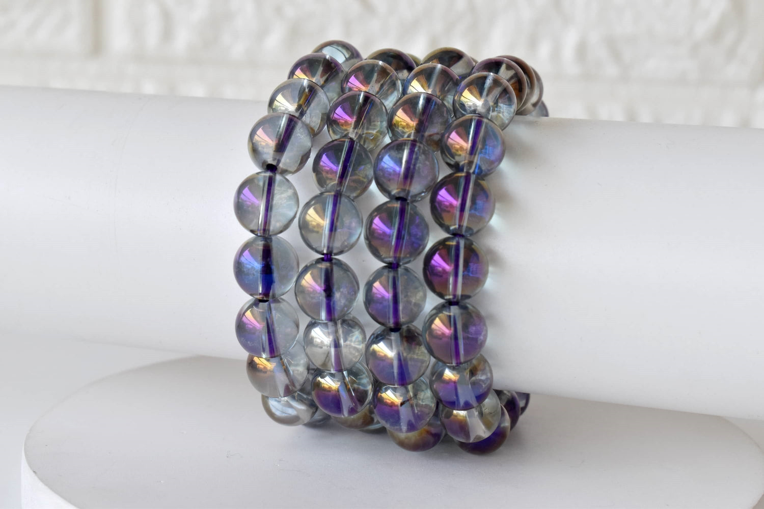 Aura Quartz Amethyst Bracelet(Intuition and Self- Healing).  DestGlow