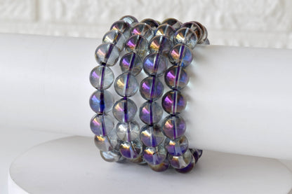 Aura Quartz Amethyst Bracelet(Intuition and Self- Healing).  DestGlow