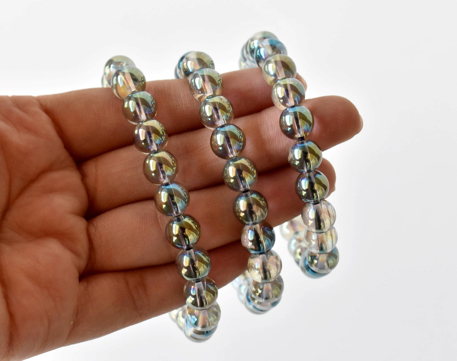 Aura Quartz Labradorite Bracelet (Synchronicity and Intuition)  DestGlow