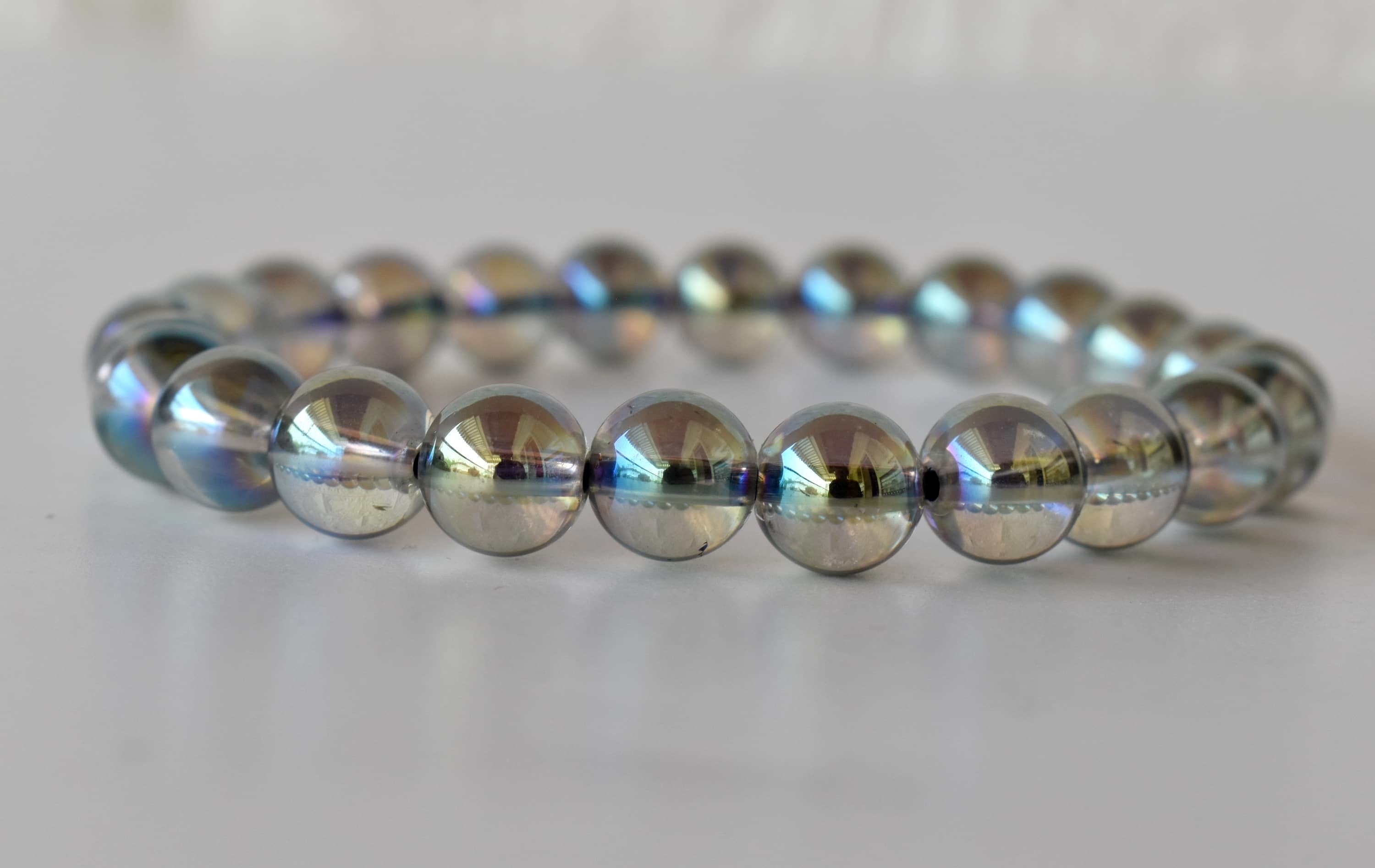 Aura Quartz Labradorite Bracelet (Synchronicity and Intuition)  DestGlow