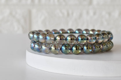 Aura Quartz Labradorite Bracelet (Synchronicity and Intuition)  DestGlow