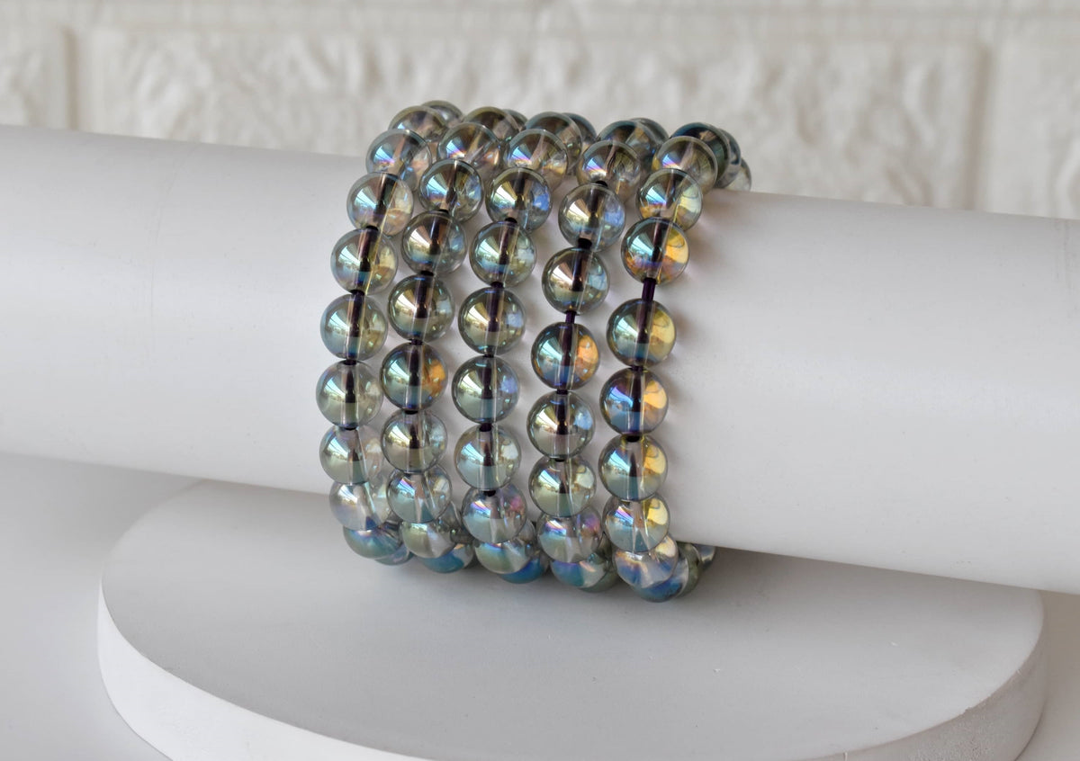Aura Quartz Labradorite Bracelet (Synchronicity and Intuition)  DestGlow