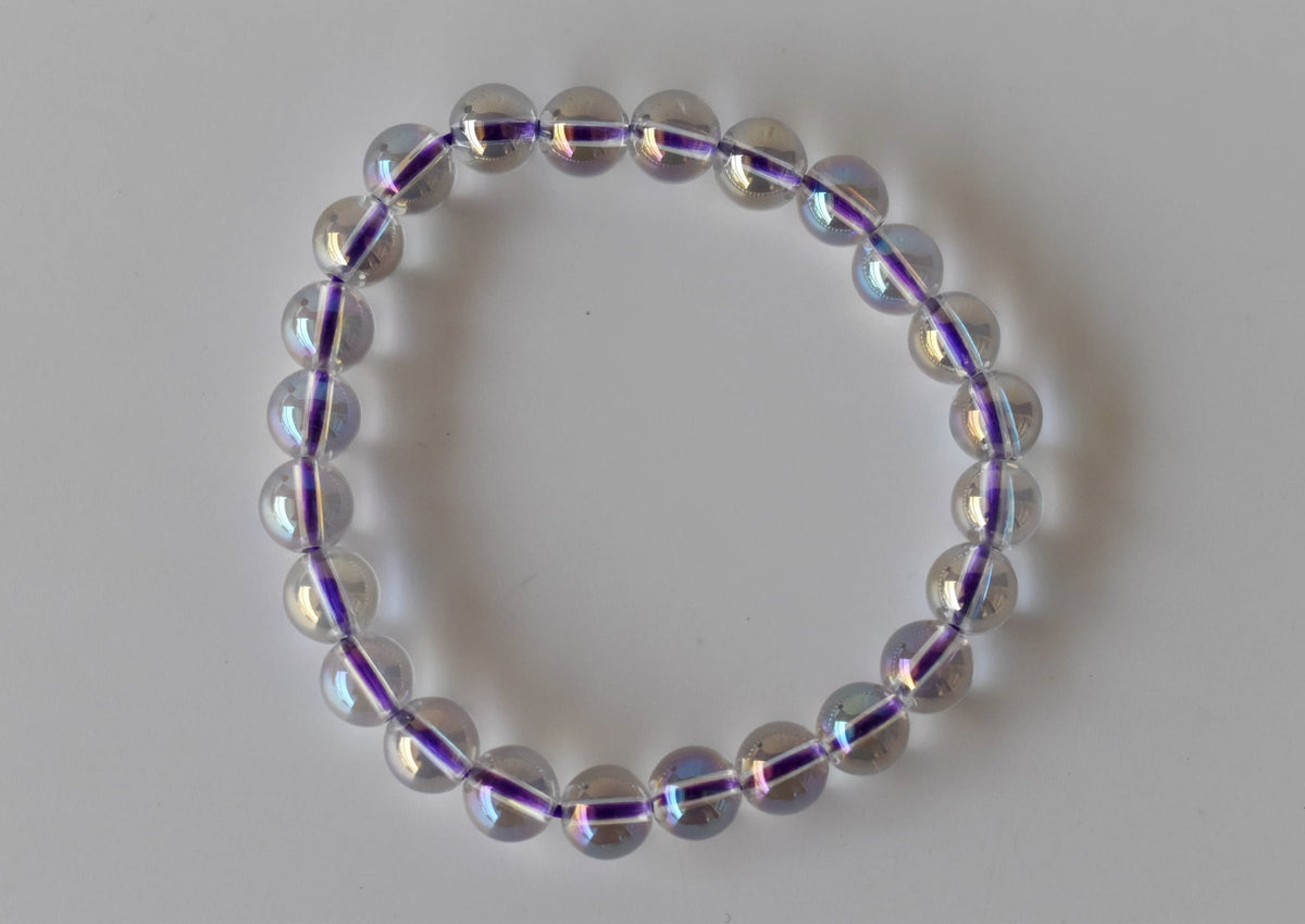 Aura Quartz Rainbow Moonstone Bracelet (Compassion and Patience)  DestGlow