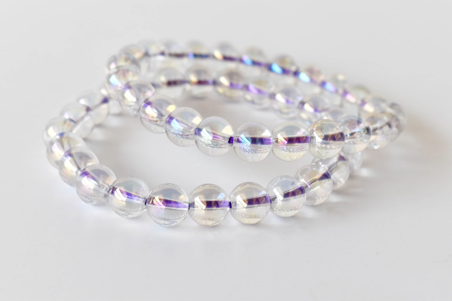Aura Quartz Rainbow Moonstone Bracelet (Compassion and Patience)  DestGlow
