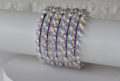 Aura Quartz Rainbow Moonstone Bracelet (Compassion and Patience)  DestGlow