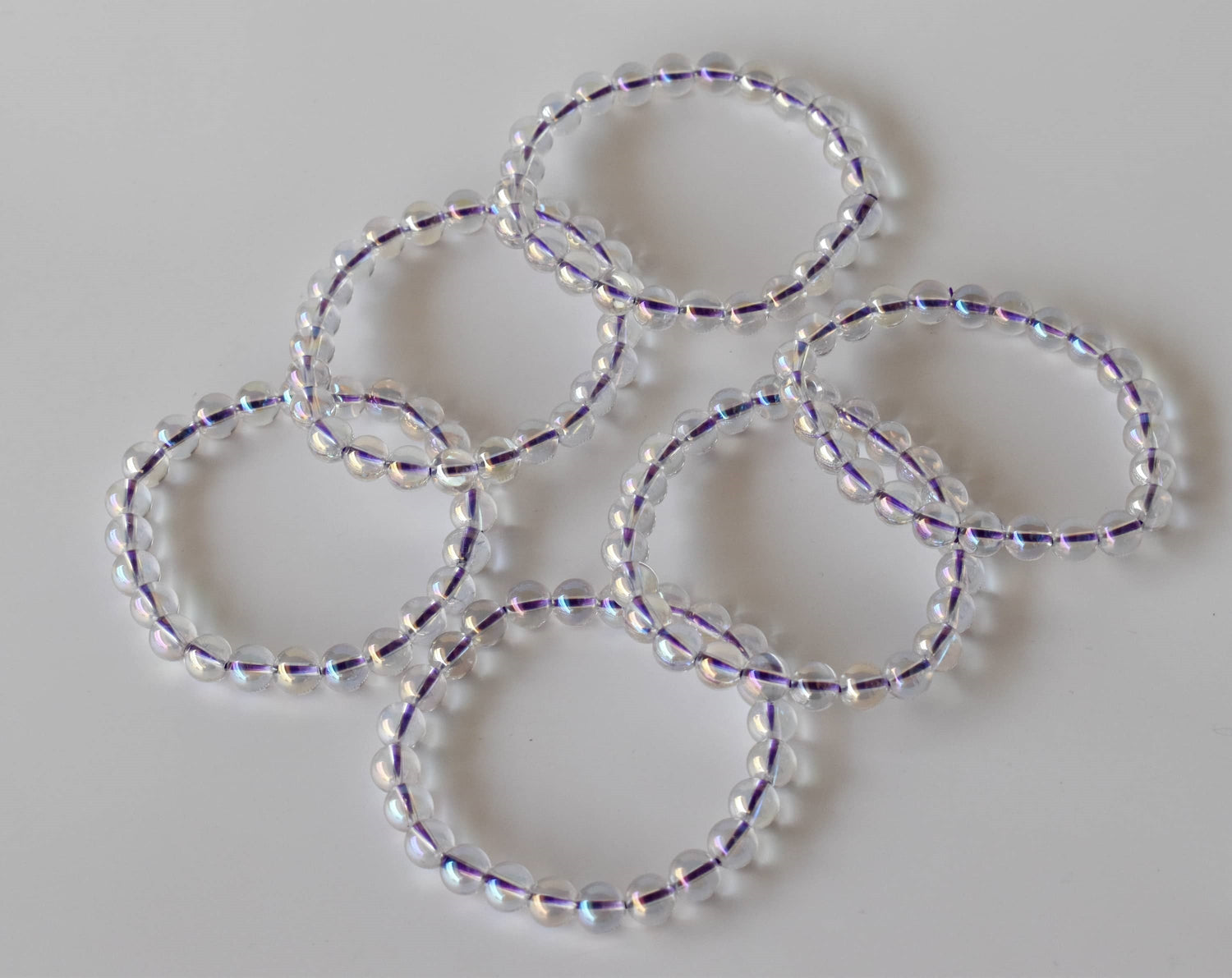 Aura Quartz Rainbow Moonstone Bracelet (Compassion and Patience)  DestGlow