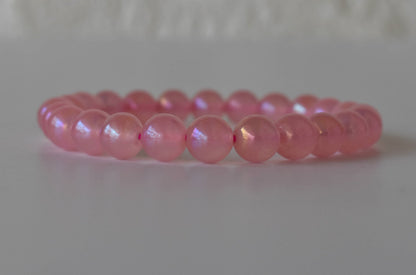 Aura Quartz Rose Quartz Bracelet(Relaxation and Love)  DestGlow