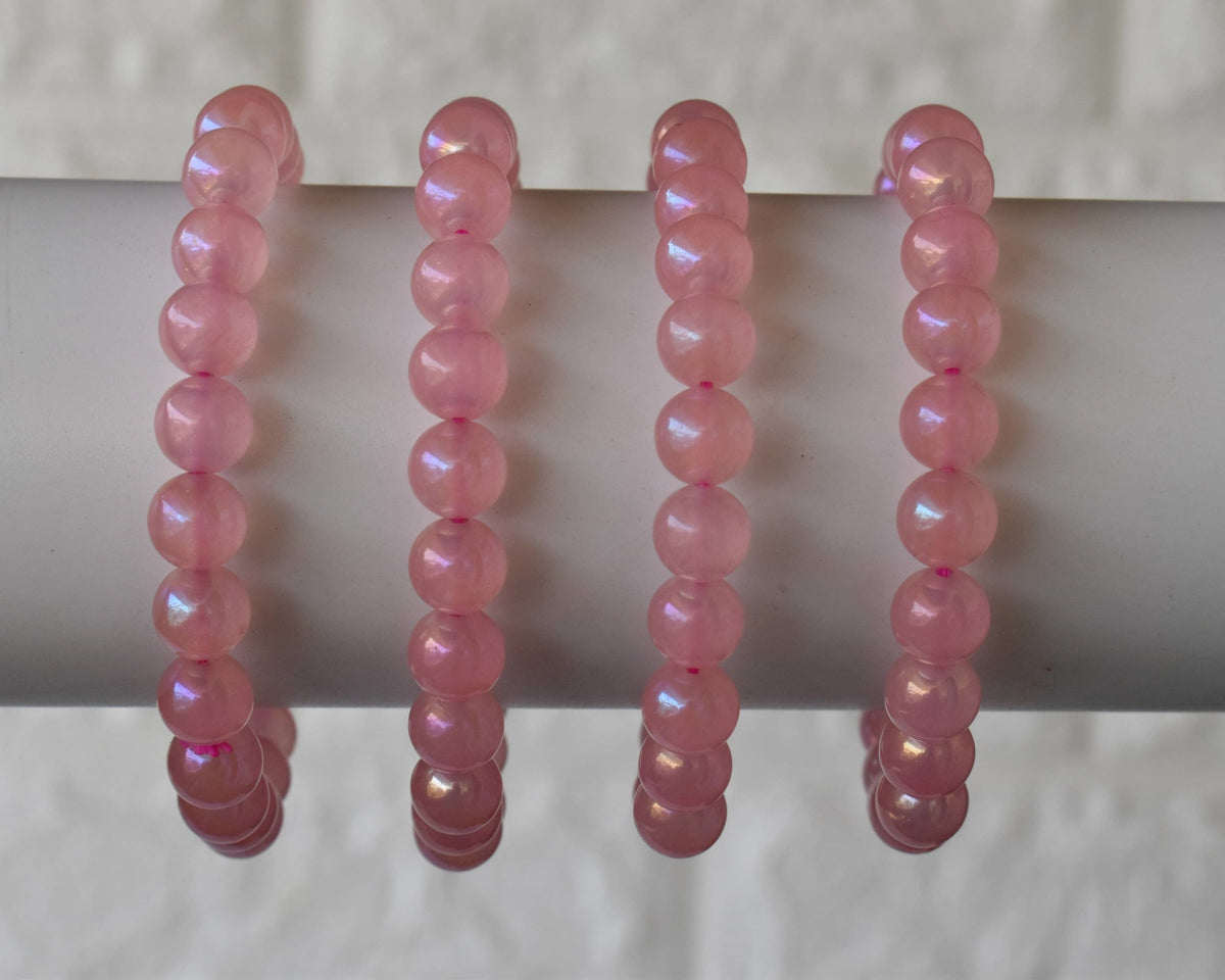 Aura Quartz Rose Quartz Bracelet(Relaxation and Love)  DestGlow