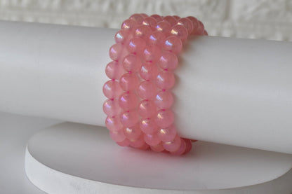 Aura Quartz Rose Quartz Bracelet(Relaxation and Love)  DestGlow