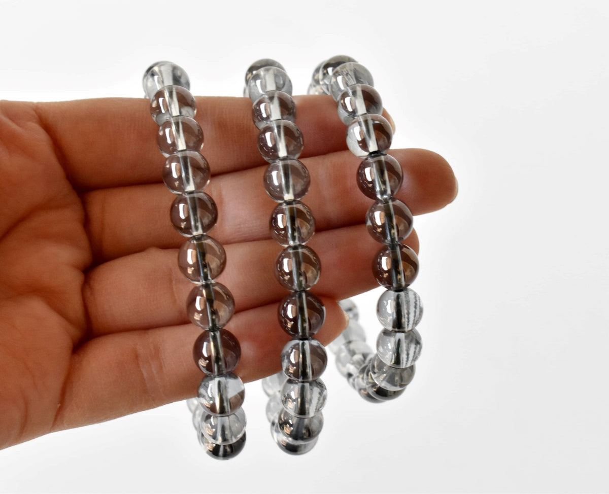 Aura Quartz Smokey Quartz Bracelet (Purification and Good Fortune)  DestGlow