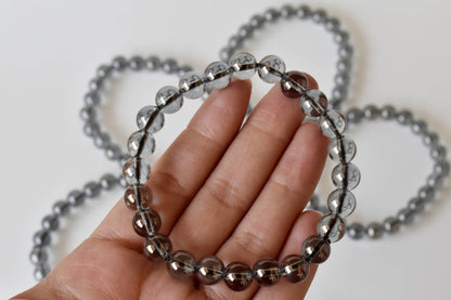 Aura Quartz Smokey Quartz Bracelet (Purification and Good Fortune)  DestGlow