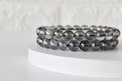 Aura Quartz Smokey Quartz Bracelet (Purification and Good Fortune)  DestGlow