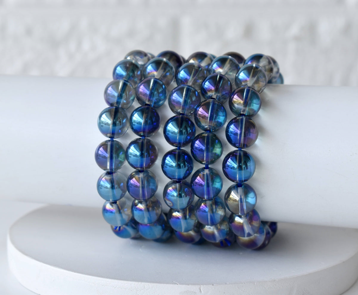 Aura Quartz Titanium Bracelet (Self- Healing and Empathy)