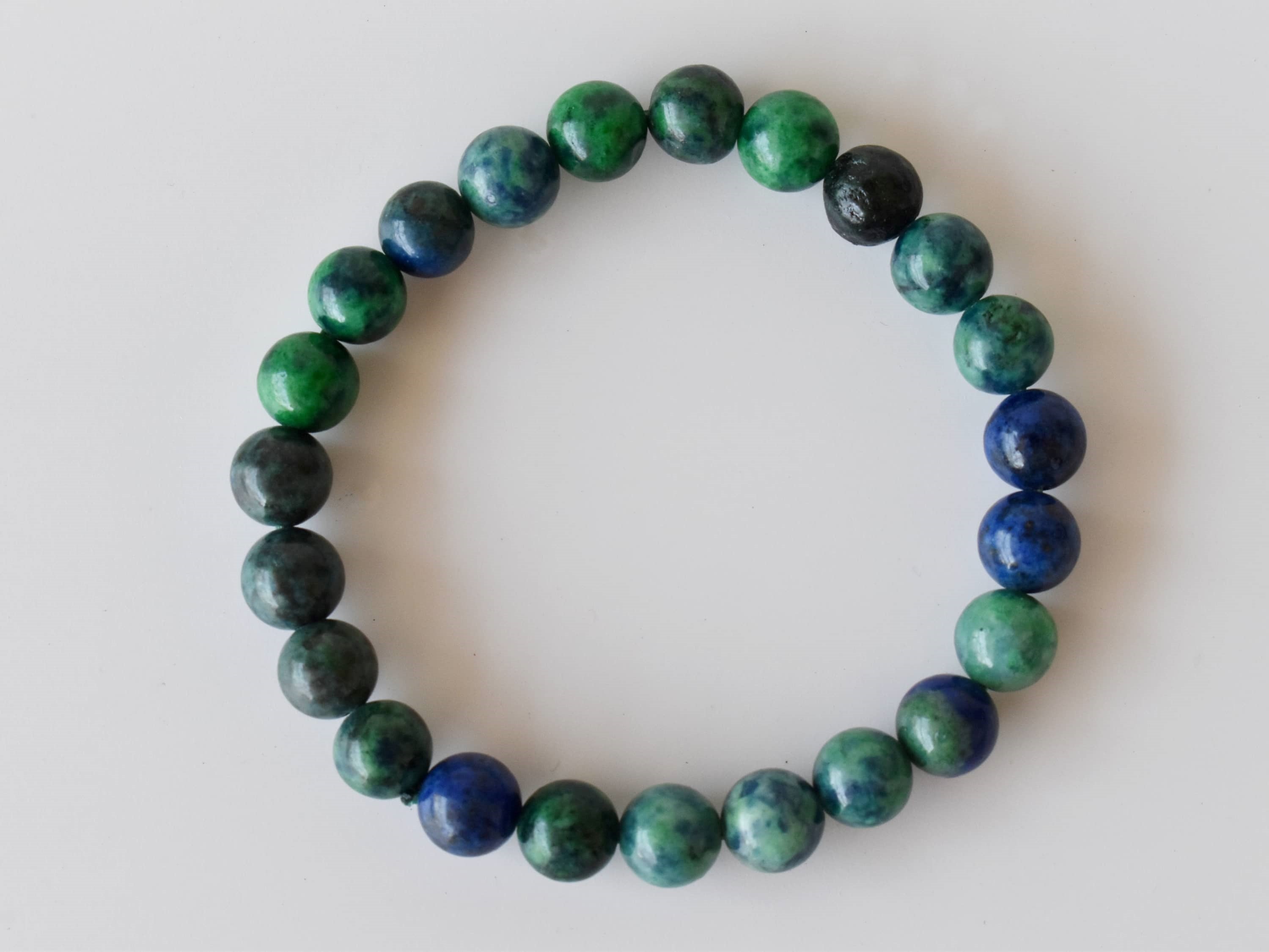 Azurite Malachite Bracelet(Insight and Self-Discipline).  DestGlow