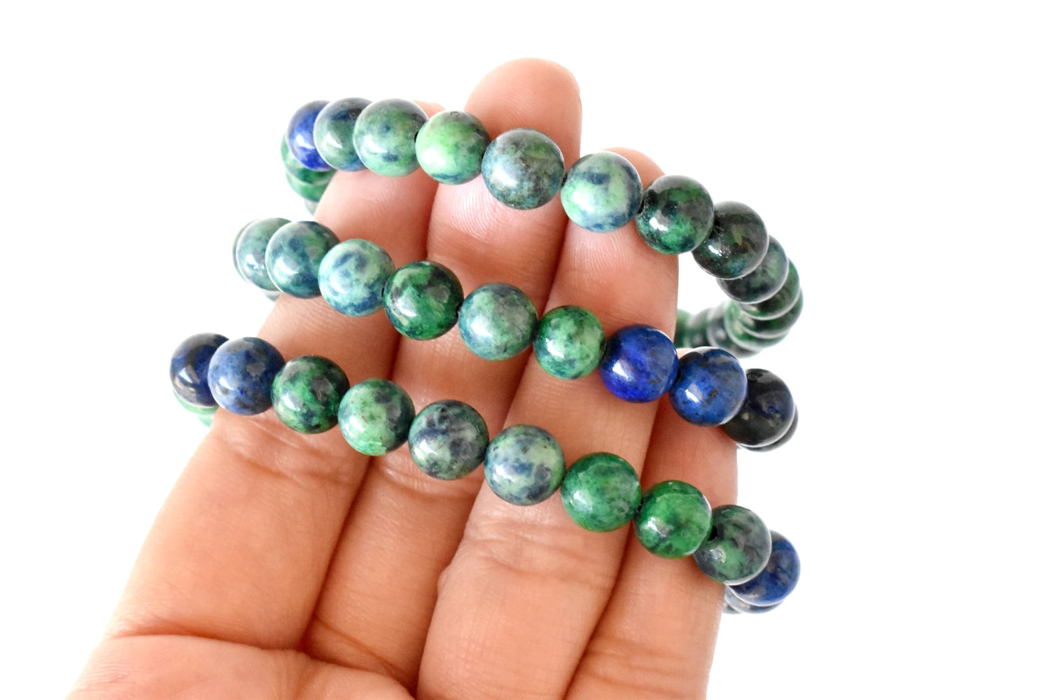 Azurite Malachite Bracelet(Insight and Self-Discipline).  DestGlow