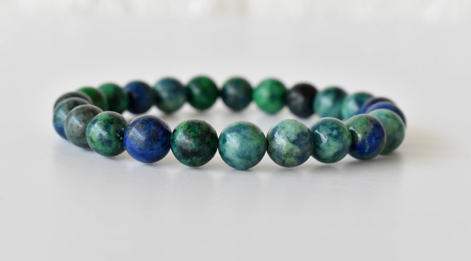 Azurite Malachite Bracelet(Insight and Self-Discipline).  DestGlow