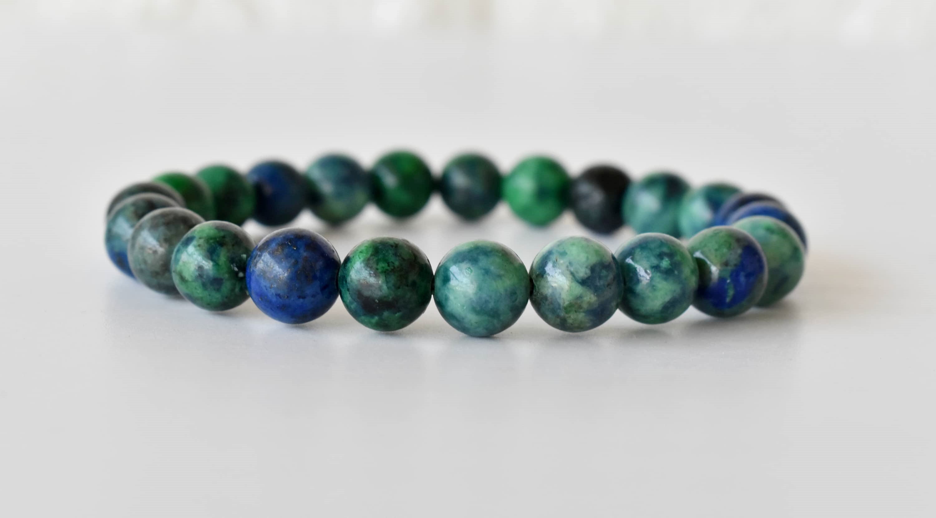 Azurite Malachite Bracelet(Insight and Self-Discipline).  DestGlow