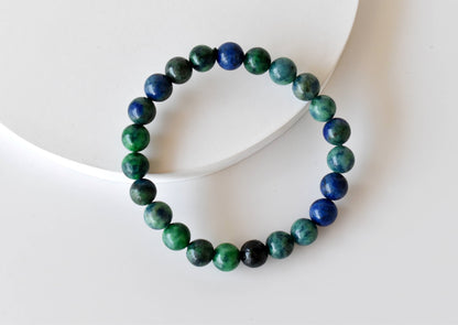 Azurite Malachite Bracelet(Insight and Self-Discipline).  DestGlow