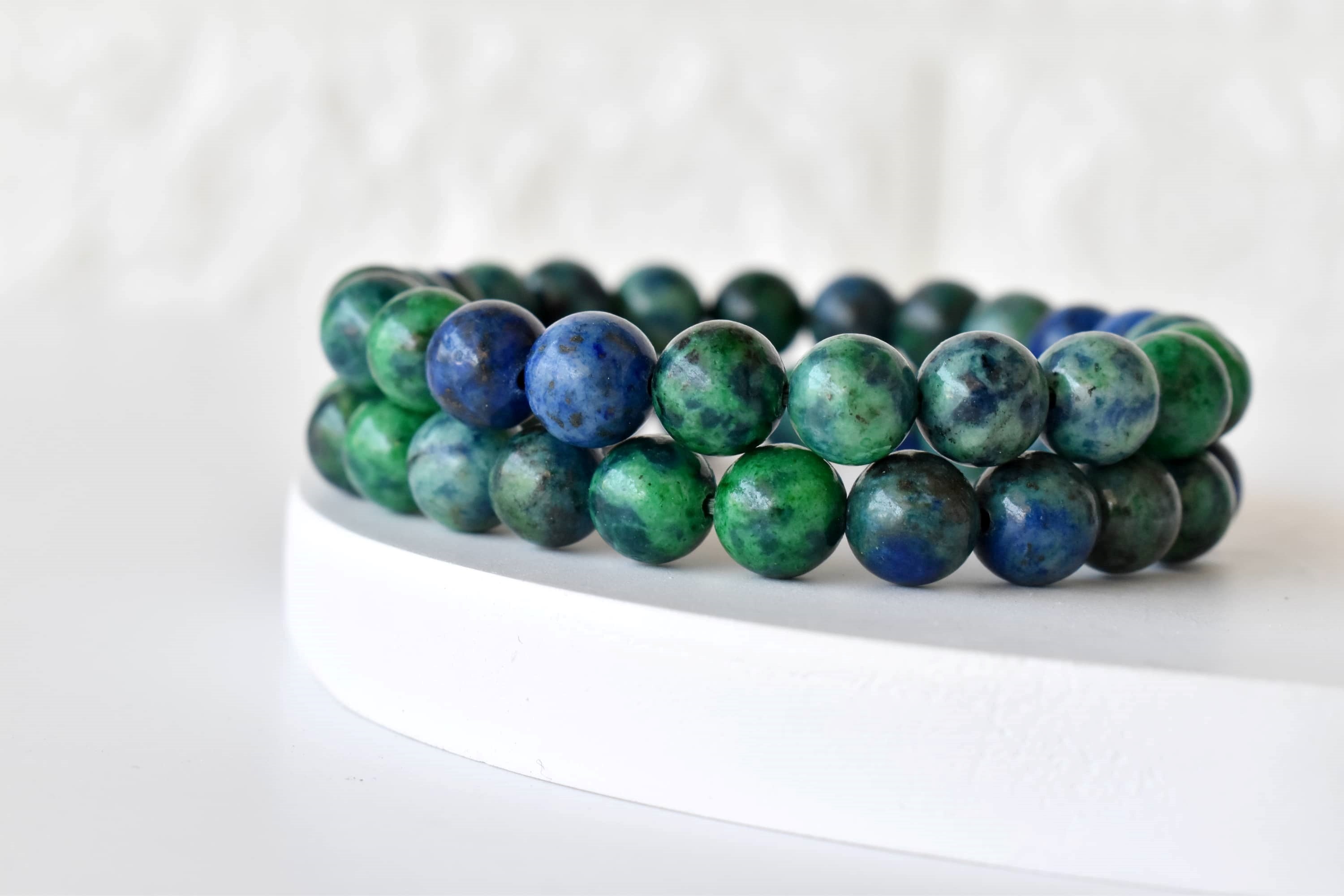 Azurite Malachite Bracelet(Insight and Self-Discipline).  DestGlow