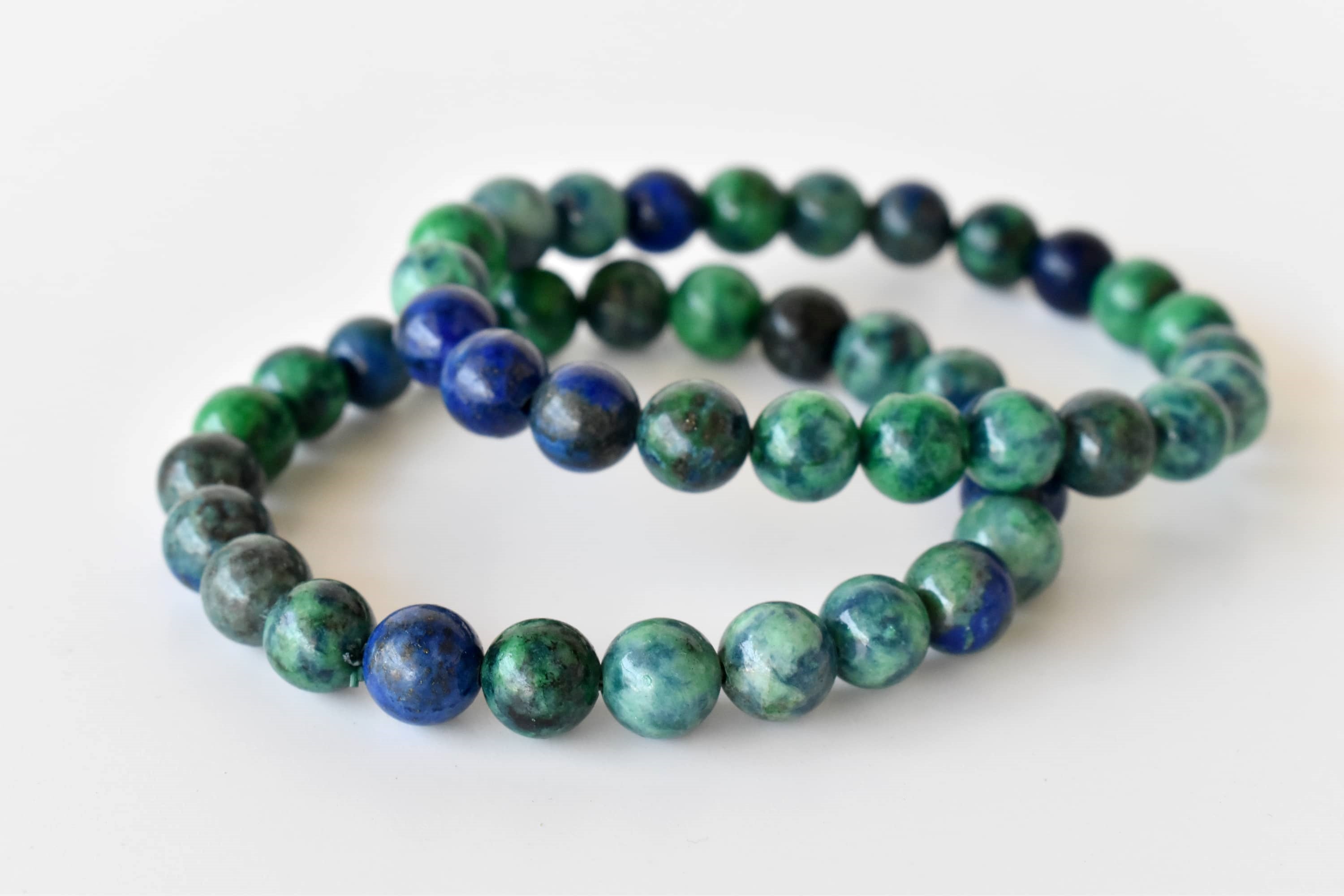 Azurite Malachite Bracelet(Insight and Self-Discipline).  DestGlow
