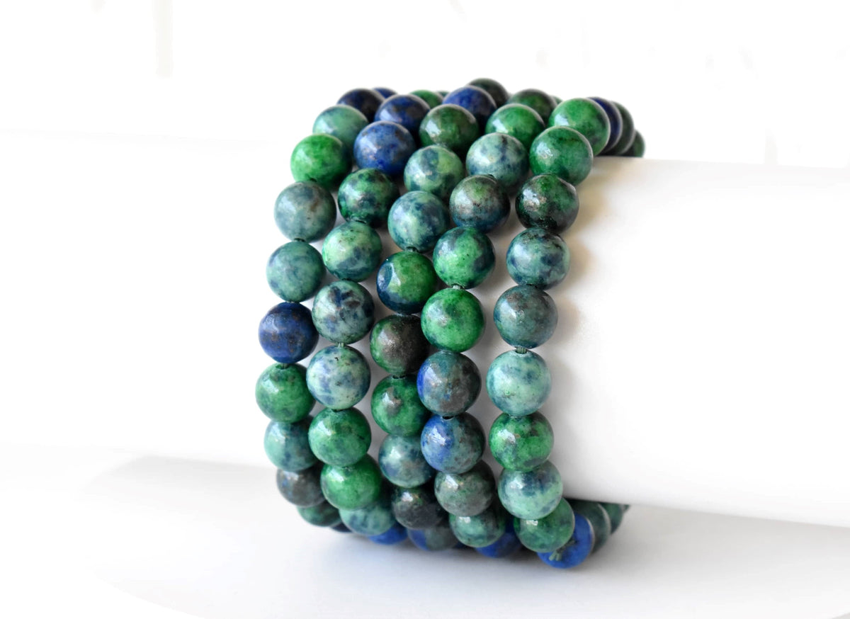 Azurite Malachite Bracelet(Insight and Self-Discipline).  DestGlow