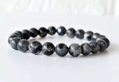 Black Labradorite Bracelet (Good Fortune and Focus).  DestGlow