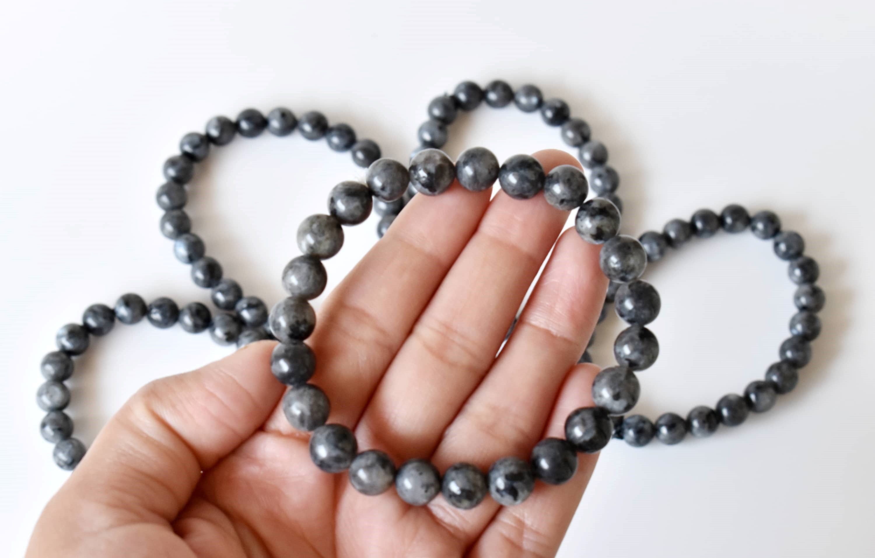 Black Labradorite Bracelet (Good Fortune and Focus).  DestGlow