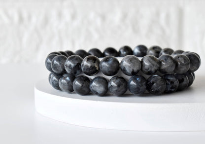 Black Labradorite Bracelet (Good Fortune and Focus).  DestGlow