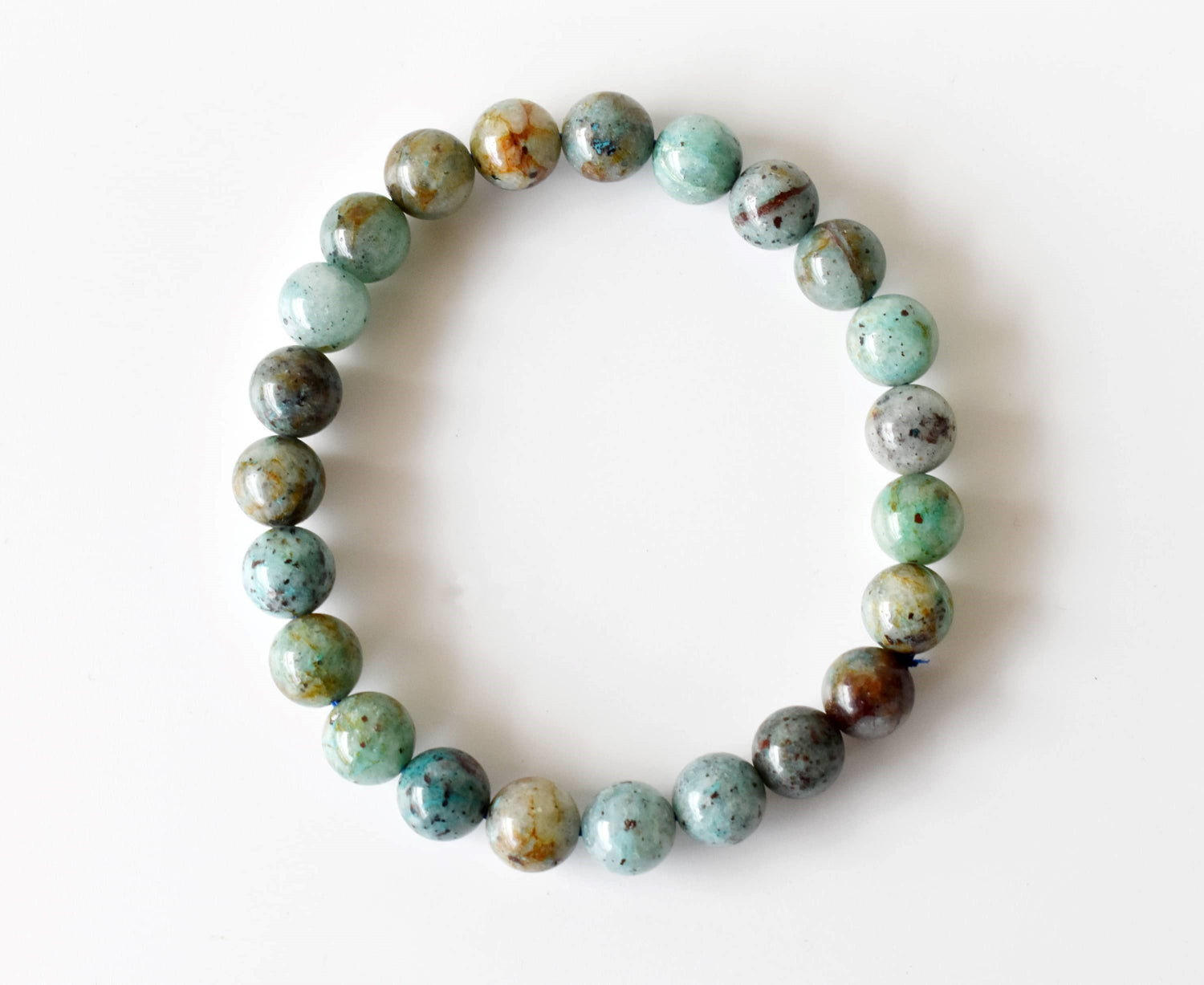 Chrysocolla Stone Beads Bracelet (Clarity and Harmony)  DestGlow