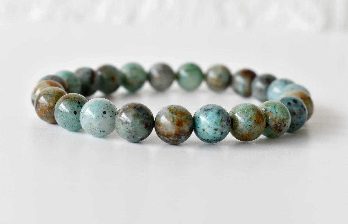 Chrysocolla Stone Beads Bracelet (Clarity and Harmony)  DestGlow