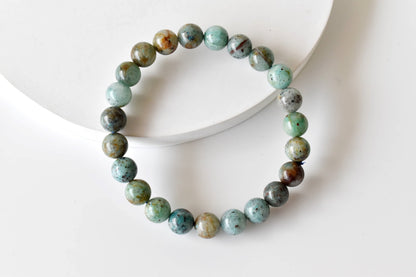 Chrysocolla Stone Beads Bracelet (Clarity and Harmony)  DestGlow