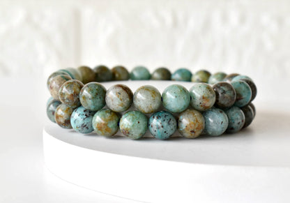 Chrysocolla Stone Beads Bracelet (Clarity and Harmony)  DestGlow
