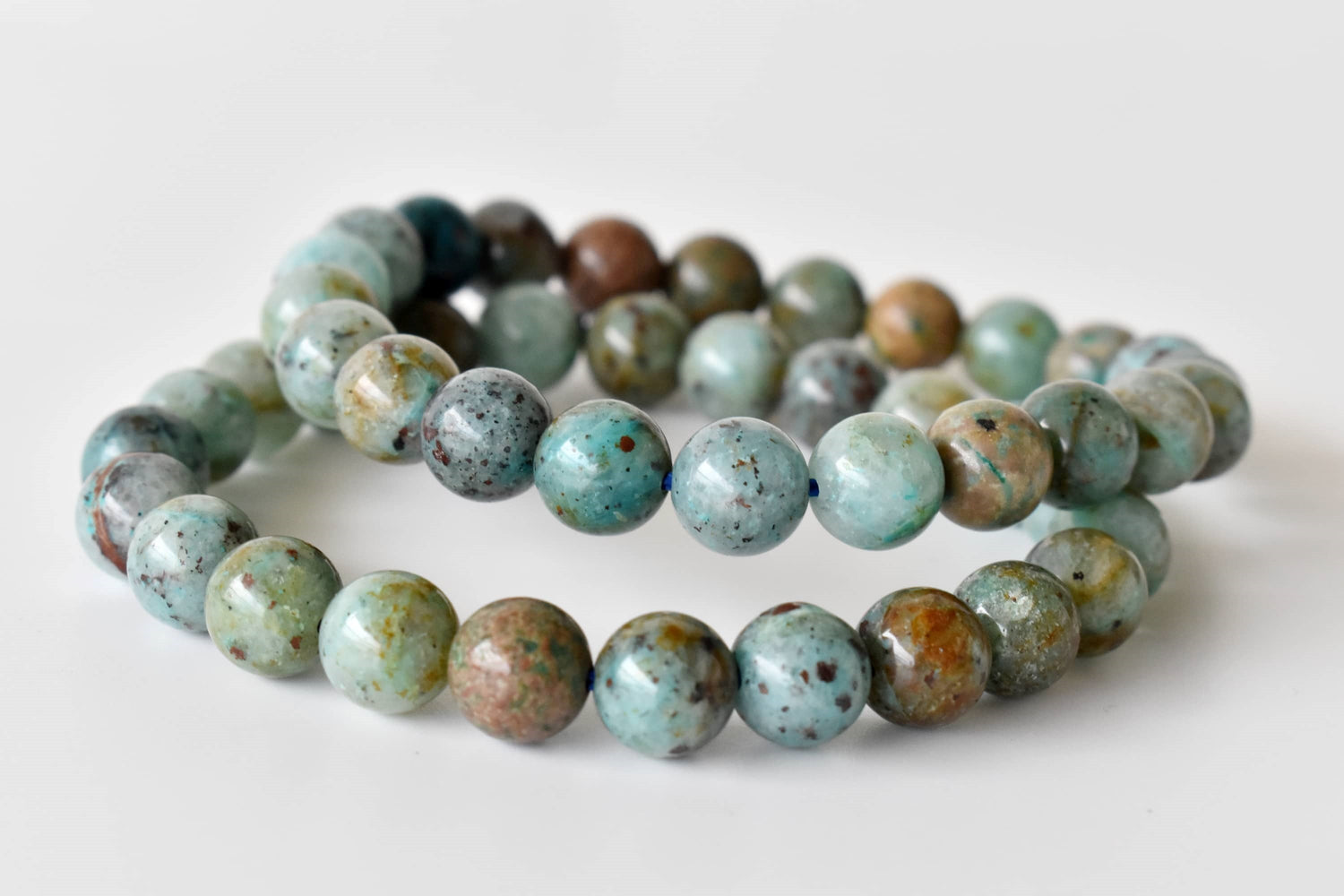 Chrysocolla Stone Beads Bracelet (Clarity and Harmony)  DestGlow