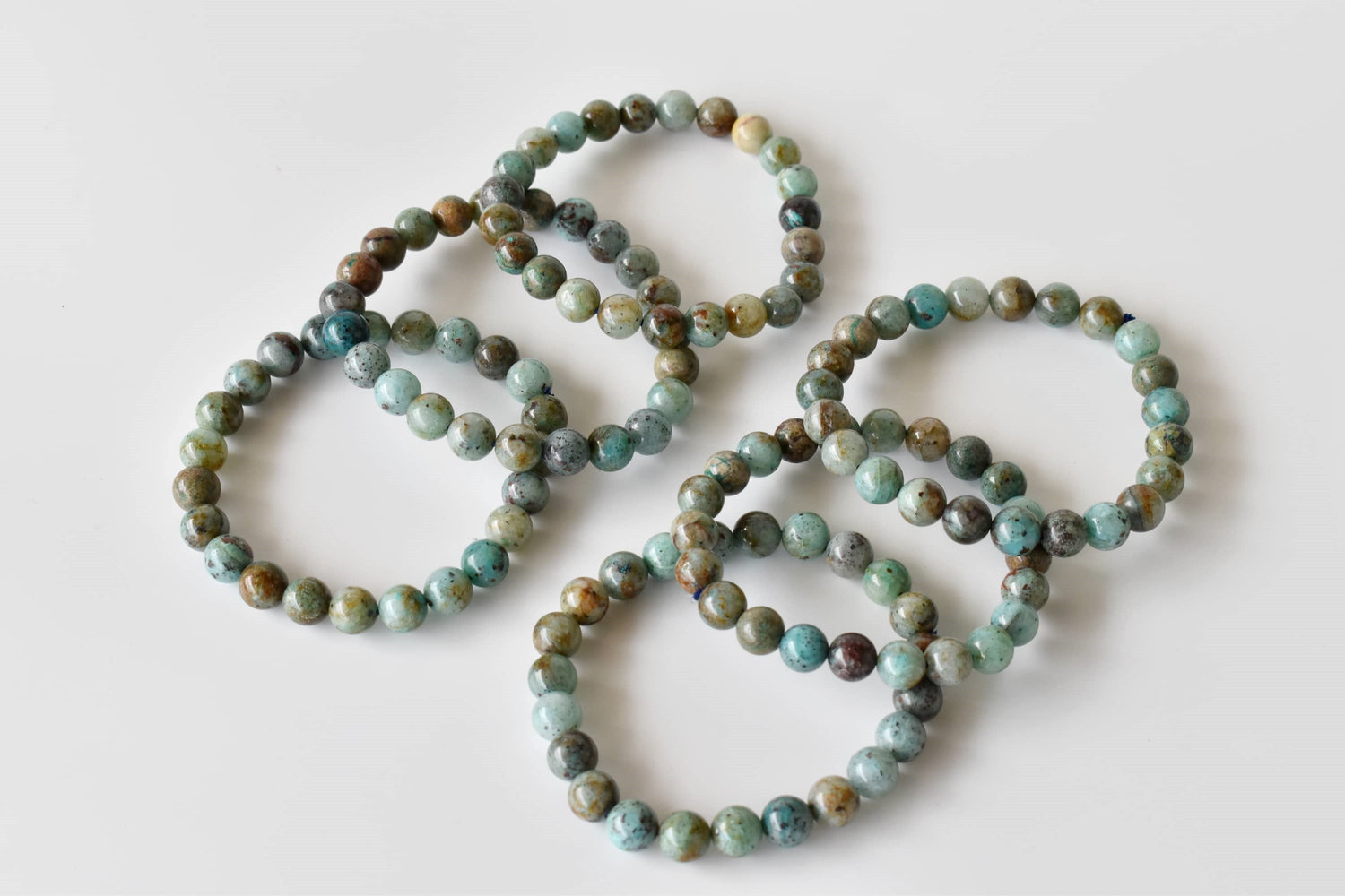 Chrysocolla Stone Beads Bracelet (Clarity and Harmony)  DestGlow