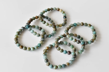 Chrysocolla Stone Beads Bracelet (Clarity and Harmony)  DestGlow