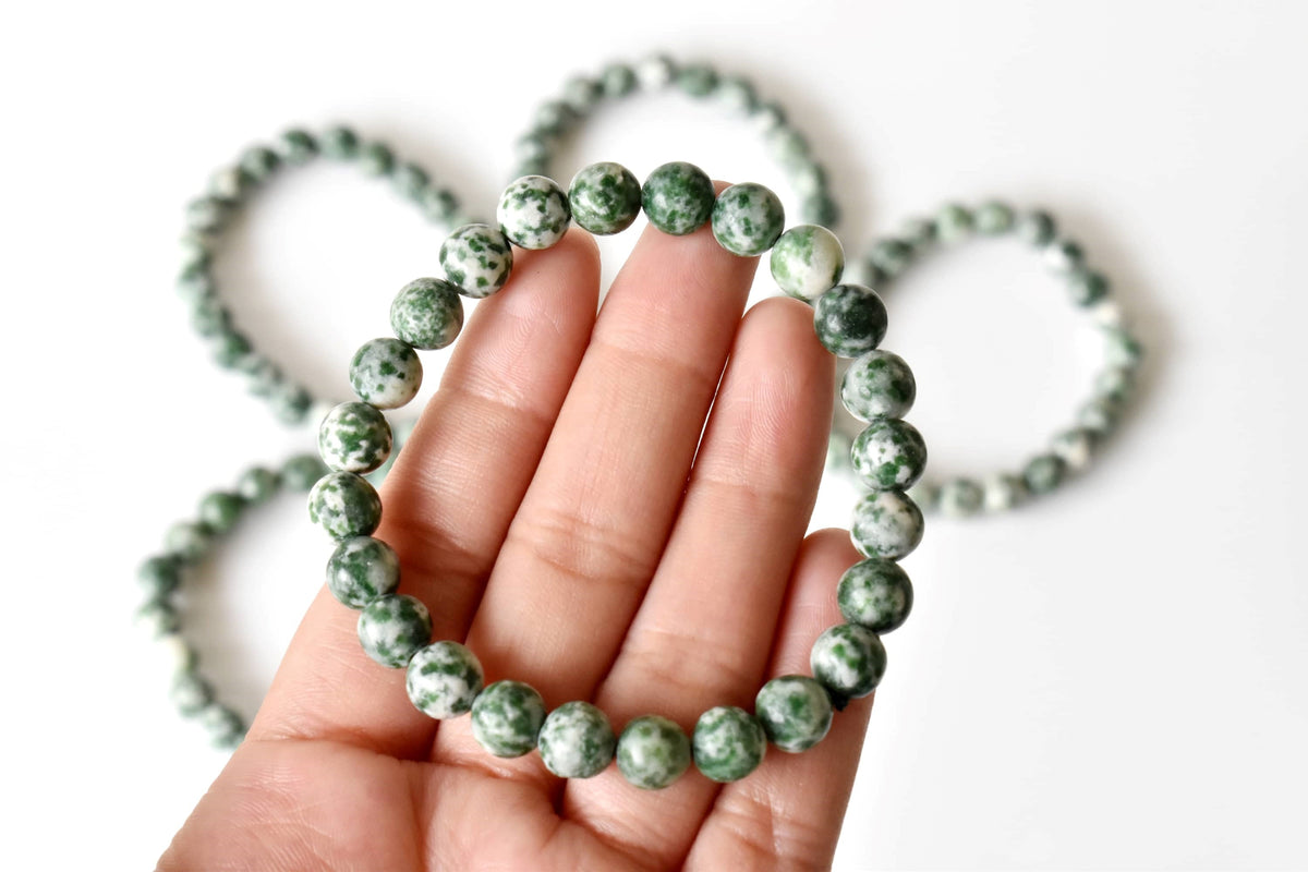 Green Spot Jasper Bracelet (Passion and Creativity)  DestGlow