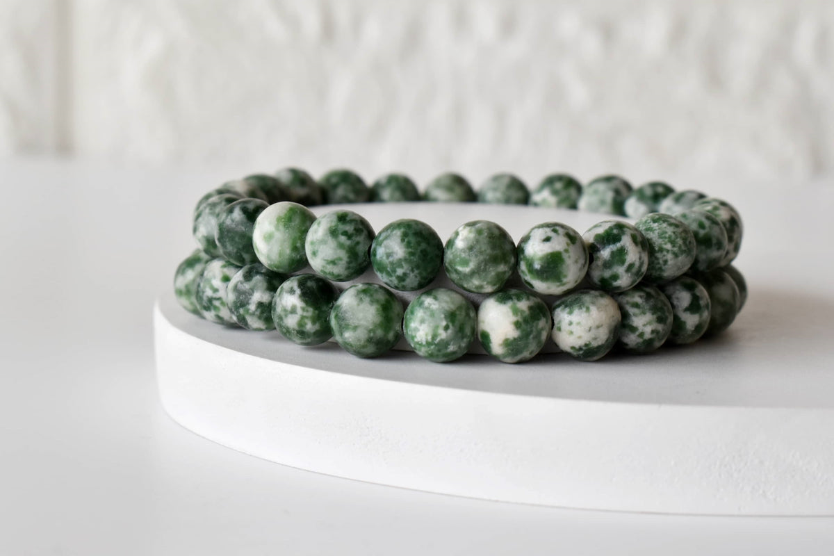 Green Spot Jasper Bracelet (Passion and Creativity)  DestGlow