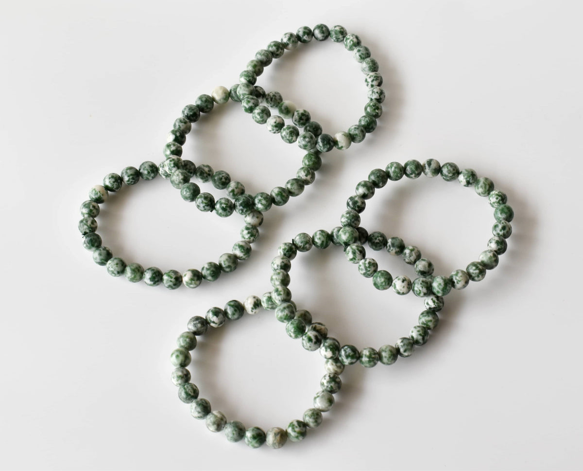 Green Spot Jasper Bracelet (Passion and Creativity)  DestGlow
