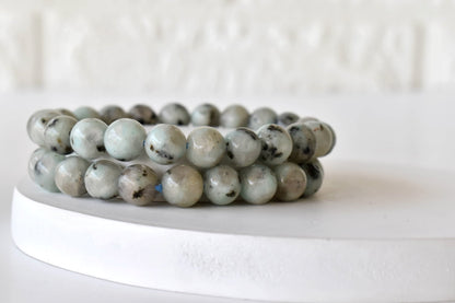 Kiwi Jasper Bracelet (Peace Of Mind and Communicataion)  DestGlow