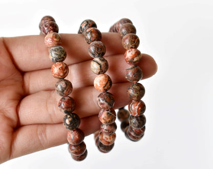 Leopardskin Jasper Bracelet (Leadership and Chakra Cleansing).  DestGlow