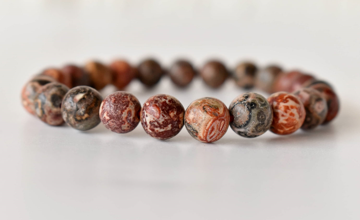 Leopardskin Jasper Bracelet (Leadership and Chakra Cleansing).  DestGlow