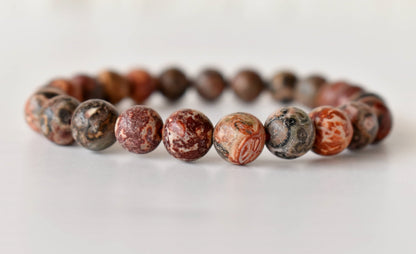 Leopardskin Jasper Bracelet (Leadership and Chakra Cleansing).  DestGlow