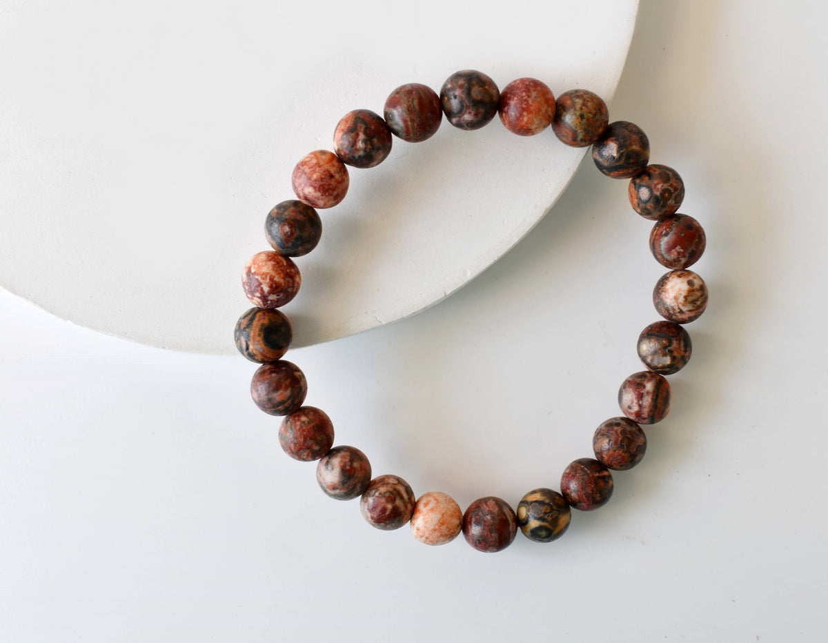Leopardskin Jasper Bracelet (Leadership and Chakra Cleansing).