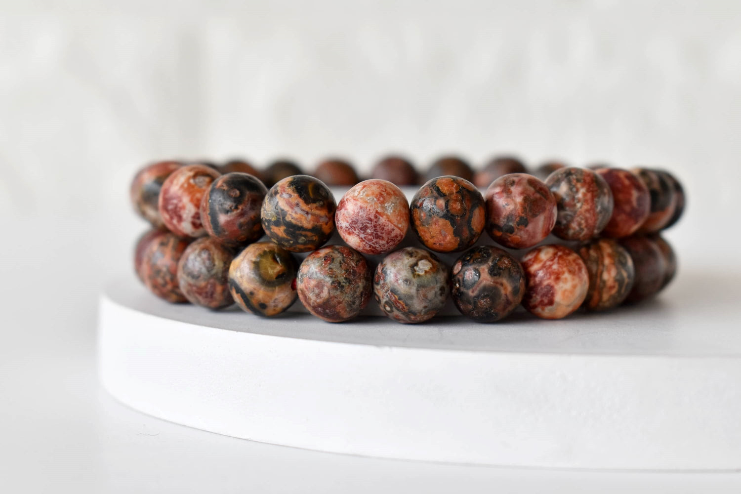 Leopardskin Jasper Bracelet (Leadership and Chakra Cleansing).  DestGlow