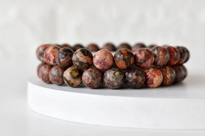Leopardskin Jasper Bracelet (Leadership and Chakra Cleansing).  DestGlow